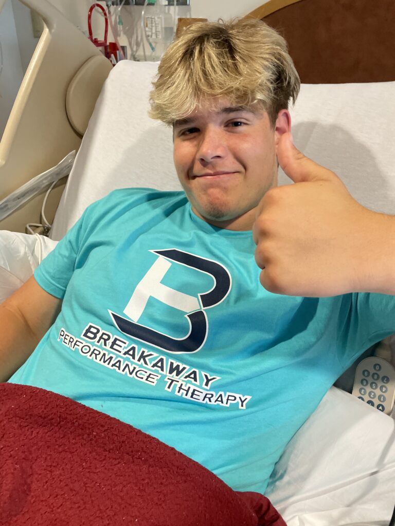 Spencer at the hospital.